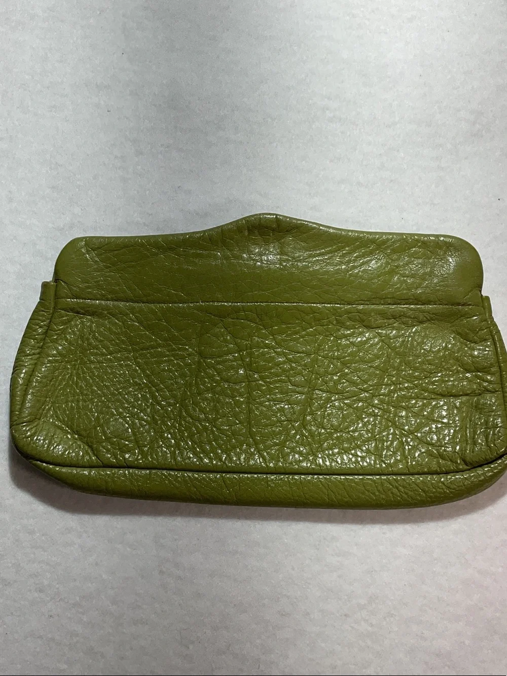 Vintage Lime Green-ish Leather Clutch
